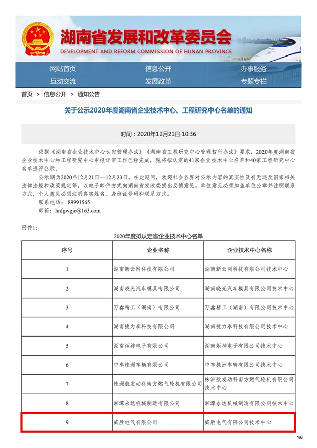 喜报！威胜电气又添“省级企业技术中心”称号